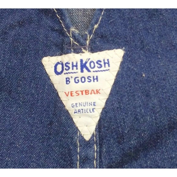 OshKosh B'gosh Toddler Unisex Girls/Boys Strap Overall Short Blue Jeans 12 Month - Picture 6 of 7